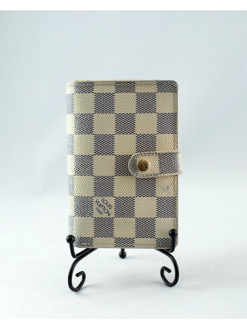 LOUIS VUITTON Damier Azur Portefeuille Viennois French Kisslock Wallet MI1058